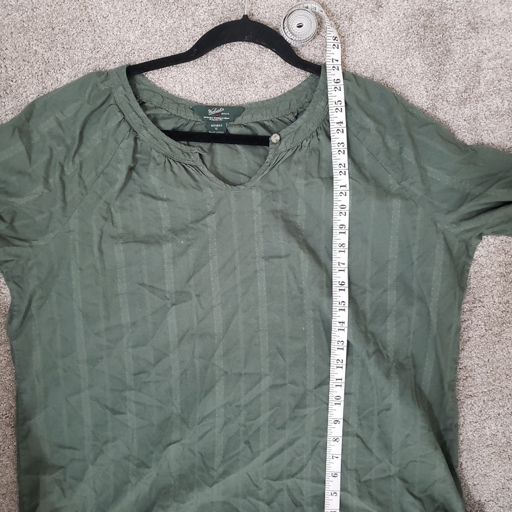 Woolrich Womens XL Olive Green Long Sleeve Buttoned V Neck Blouse XL‎ - Picture 11 of 11